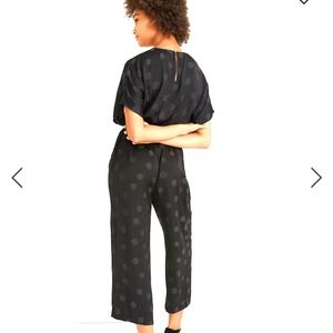 Madewell Wrap-Front Smock-Waist Jumpsuit in Dot Jacquard